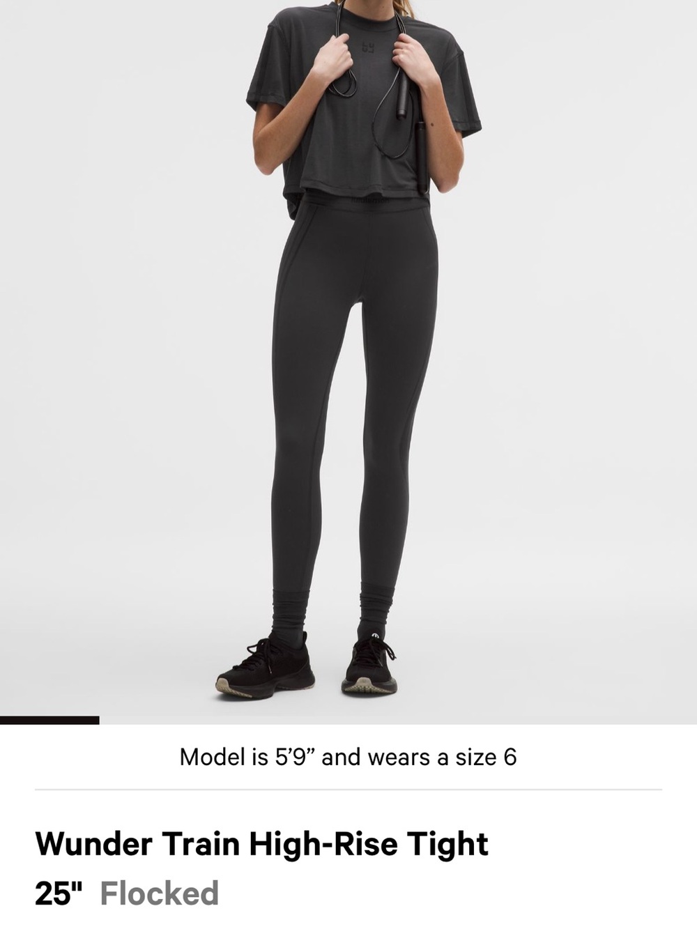 Lululemon Wunder Train HR Tight 25” Flock - Black/Black - NWT